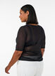 Top aus Mesh mit kurzen &Auml;rmeln und Rundhalsausschnitt, Schwarz, Model image number 1
