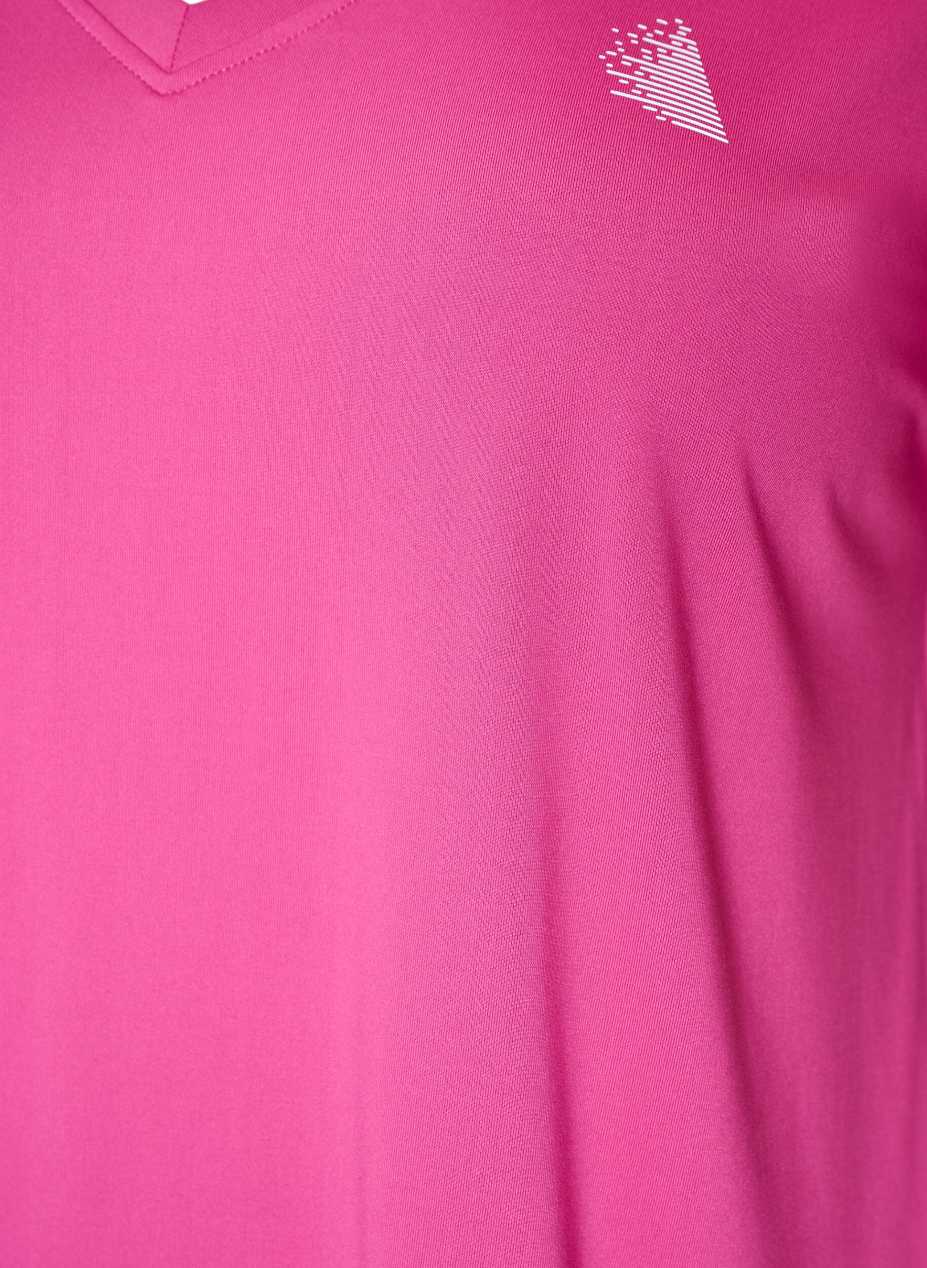 ZizziLockeres Trainings-T-Shirt mit V-Ausschnitt, Pink, Packshot image number 2