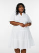 Kurzes A-Linien-Kleid aus Baumwollmusselin, Wei&szlig;, Model image number 0