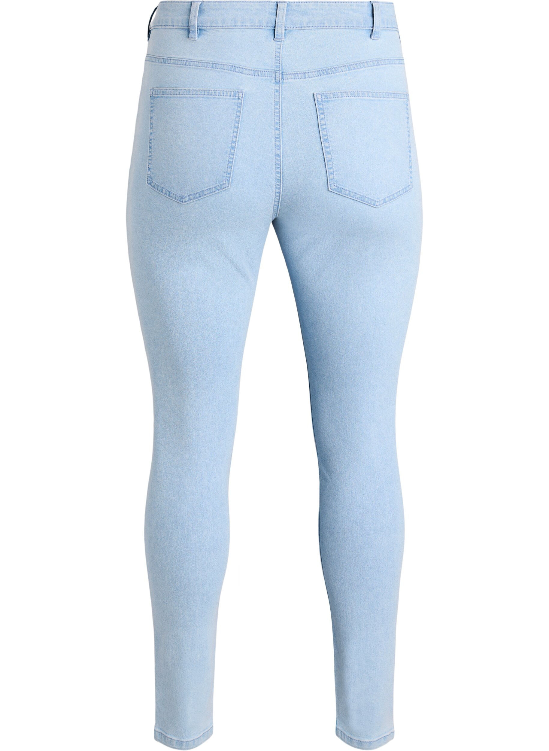 ZizziAmy Super Slim Fit Jeans mit hoher Taille, Blau, Packshot image number 1