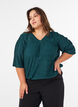 Blouse avec texture ondul&eacute;e et coupe ballon, Vert fonc&eacute;, Model image number 0