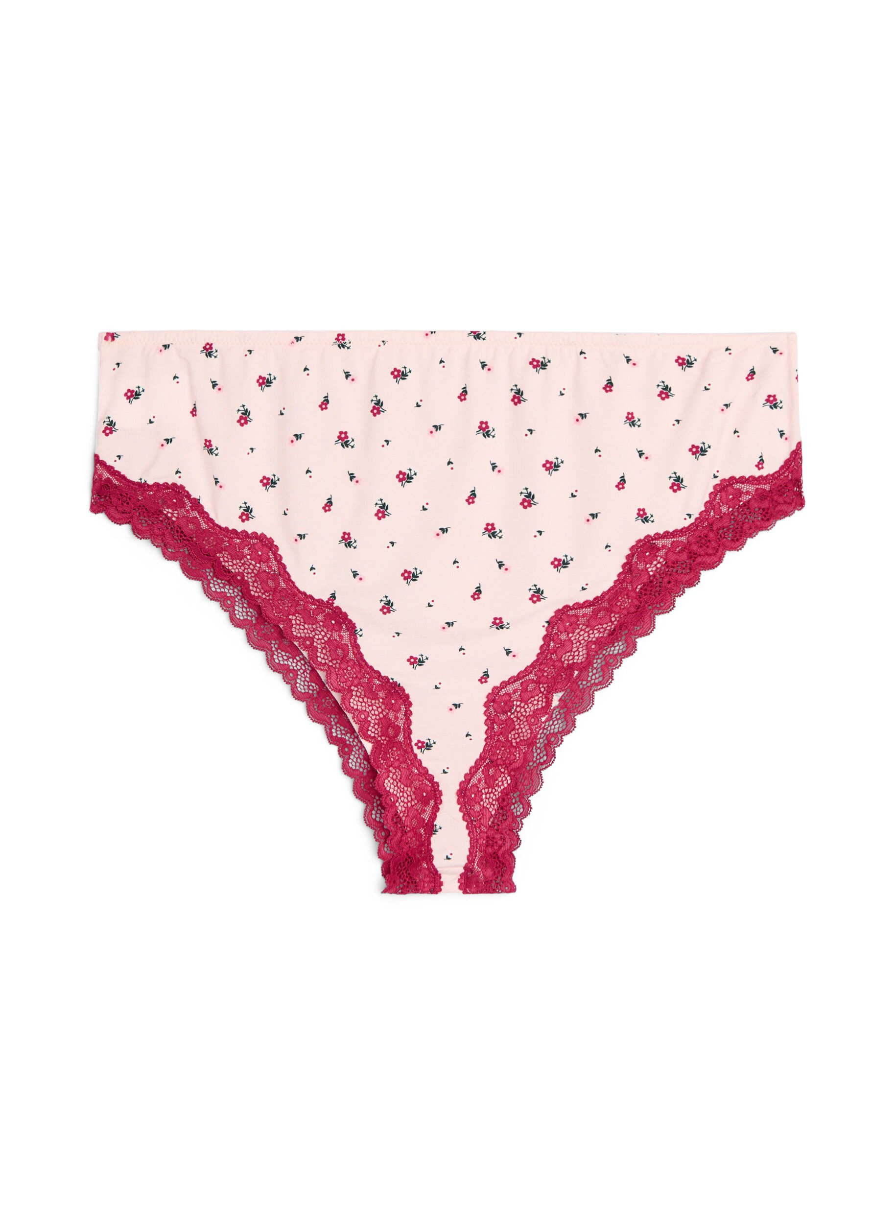 ZizziCulotte br&eacute;silienne avec imprim&eacute; floral et dentelle, Rose, Packshot image number 1