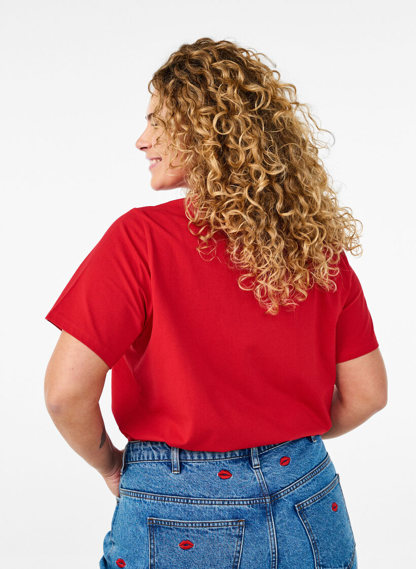 T-shirt en coton biologique avec col rond, Salsa, Model image number 1