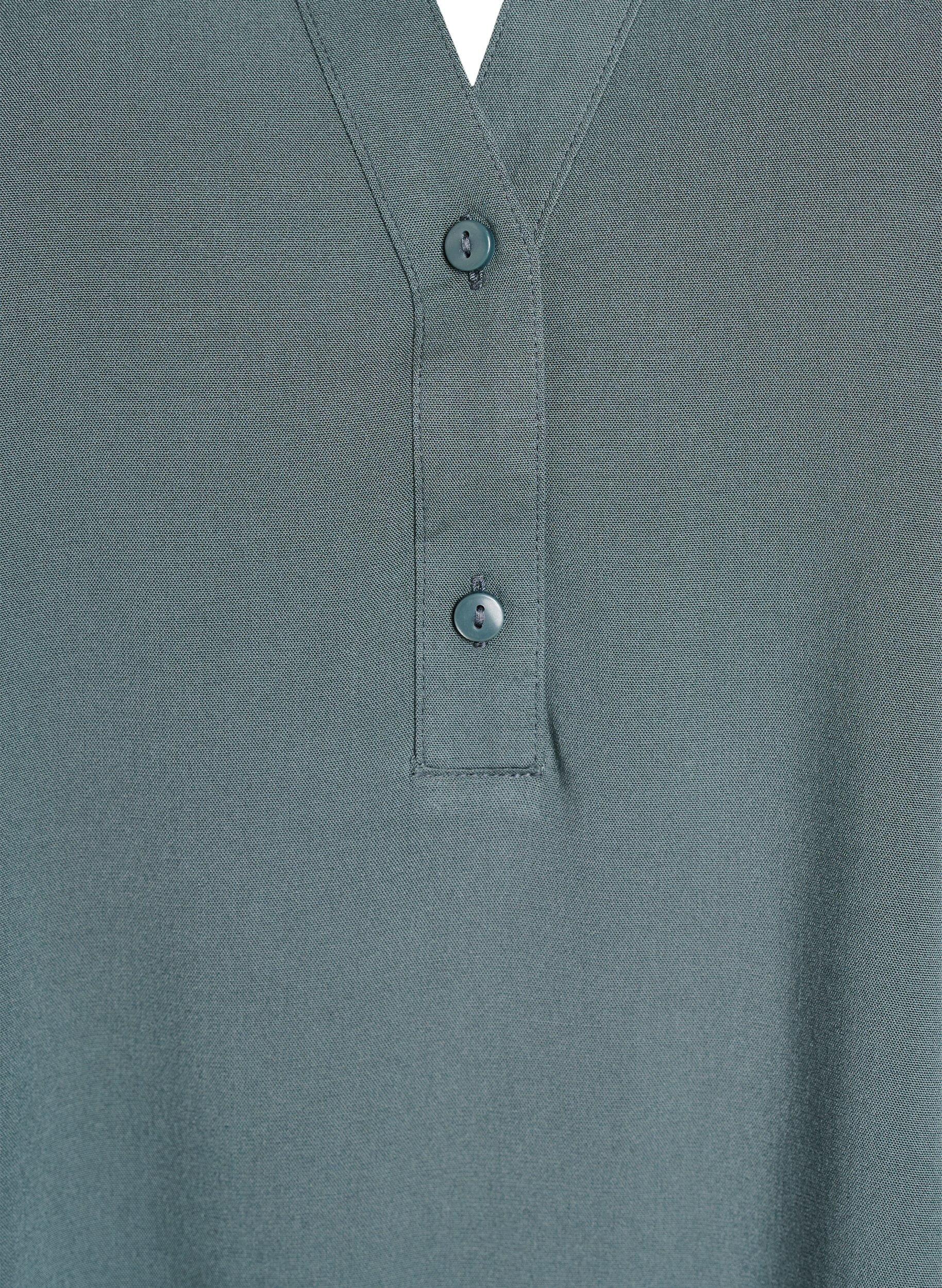 Zizzi&Auml;rmellose Viskosebluse, Gr&uuml;n, Packshot image number 2