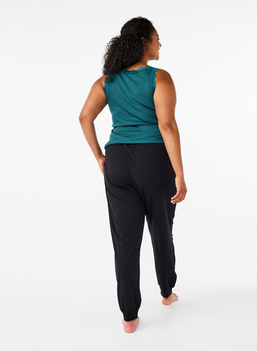 Pyjama aus Baumwolle, Schwarz, Model image number 1