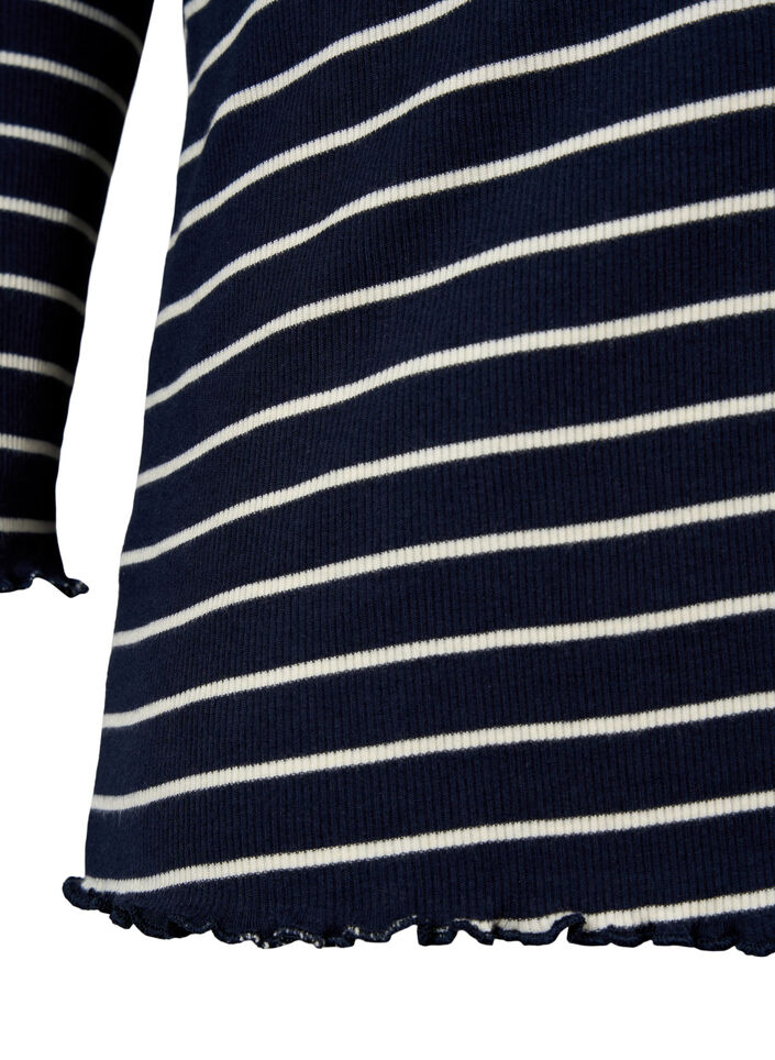 Gestreifte Bluse mit Rundhals, Night Sky Stripe, Packshot image number 3