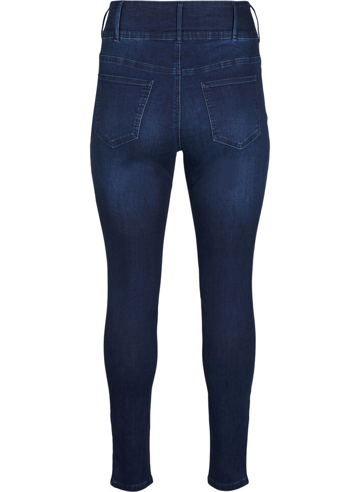 Super schlanke Bea Jeans mit extra hoher Taille, Dark Blue, Packshot image number 1