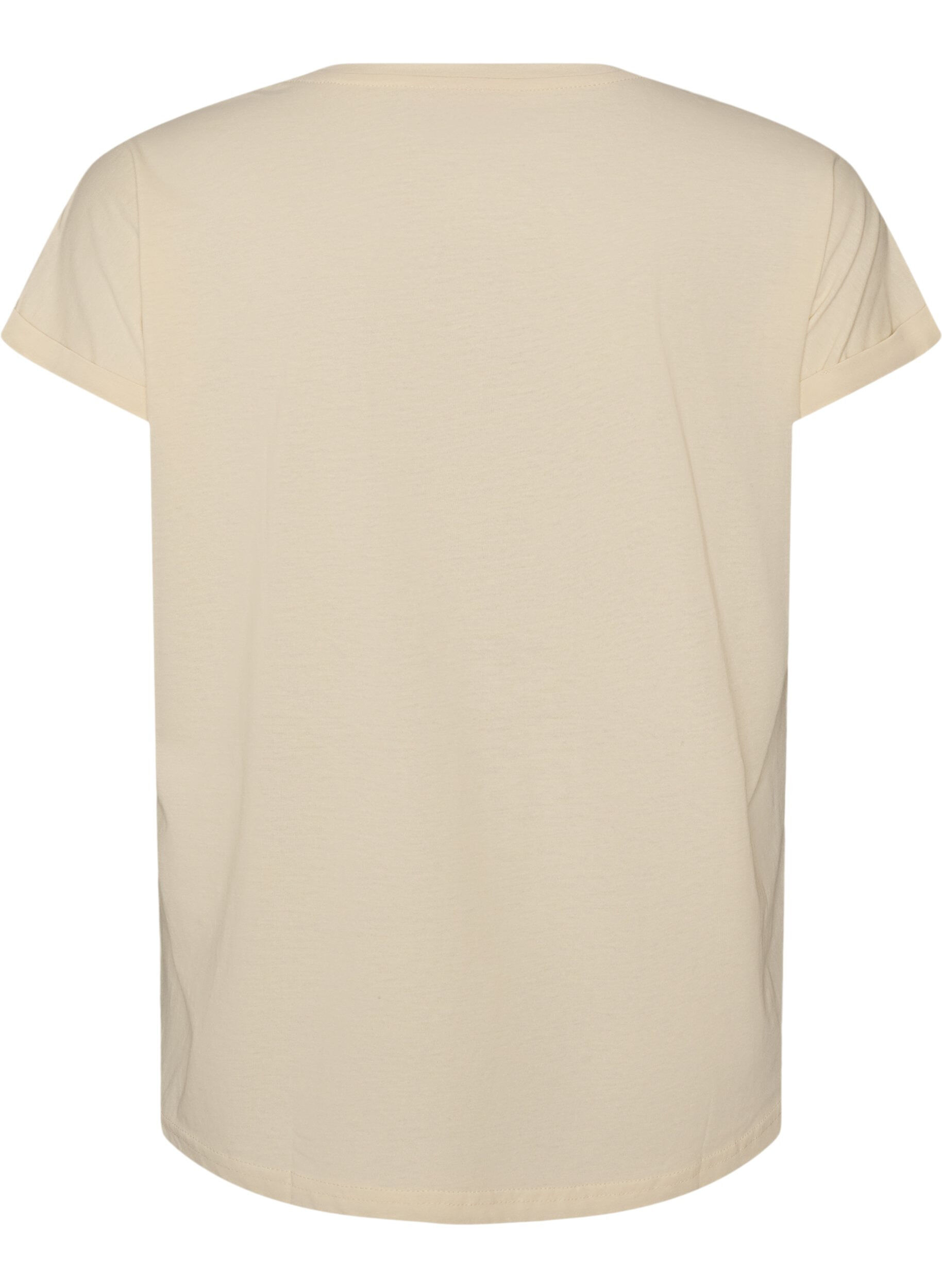 ZizziT-shirt avec imprim&eacute; d&eacute;coratif sur le devant, Vanille, Packshot image number 1