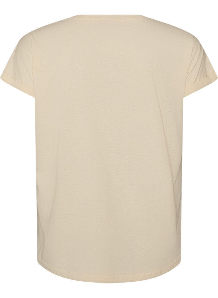T-shirt avec imprim&eacute; d&eacute;coratif sur le devant, Vanille, Packshot image number 1