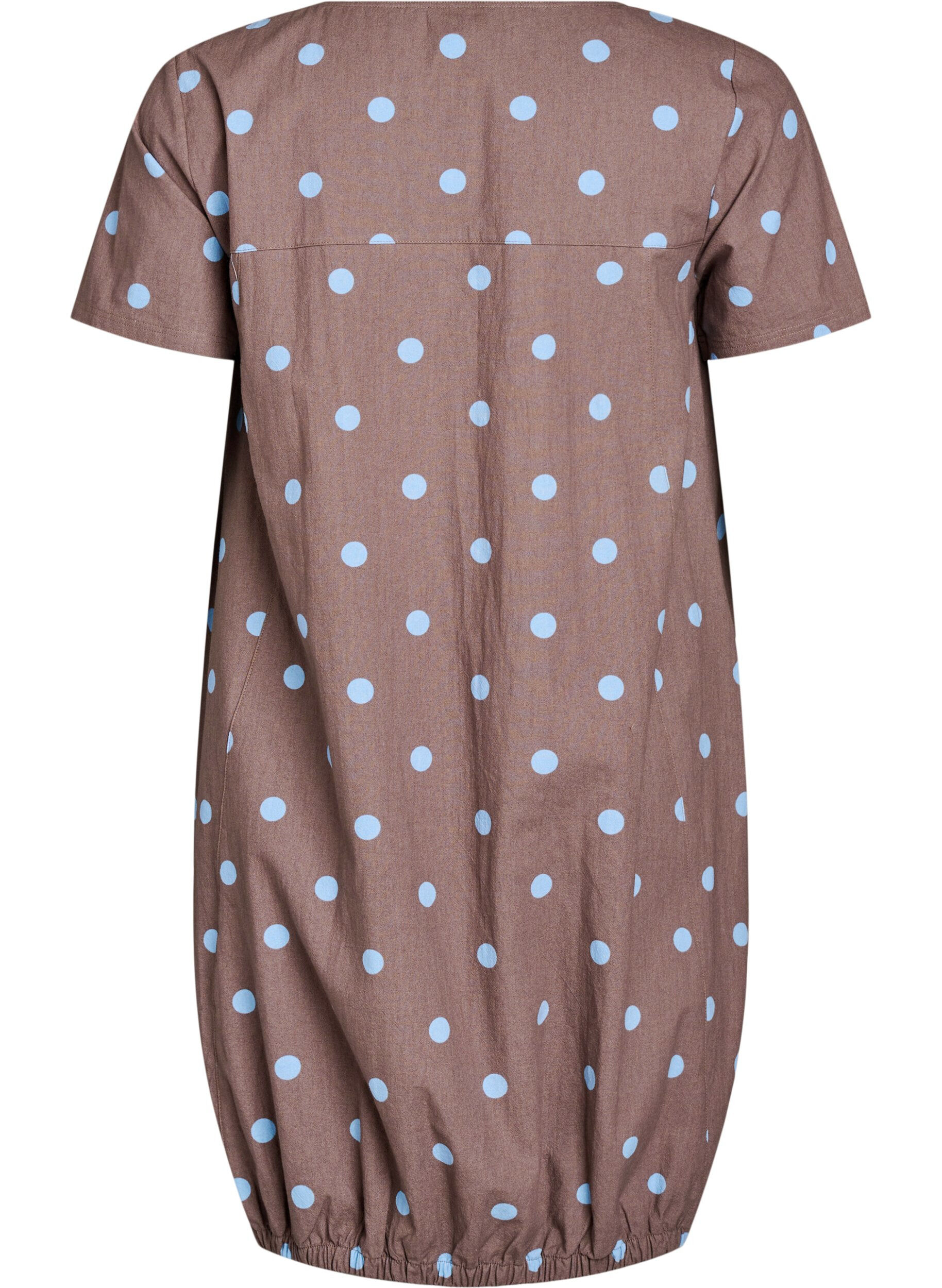 Zizzi Robe en coton imprim&eacute; &agrave; manches courtes, Bleu, Packshot image number 1