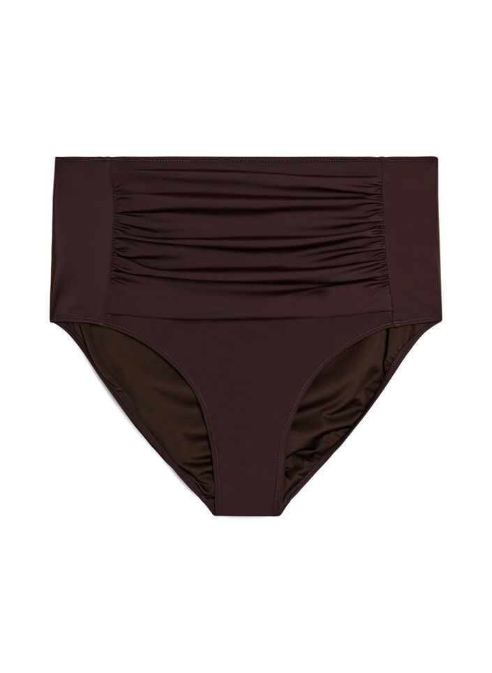 Bikini-Unterteil mit hoher Taille, Braun, Packshot image number 0