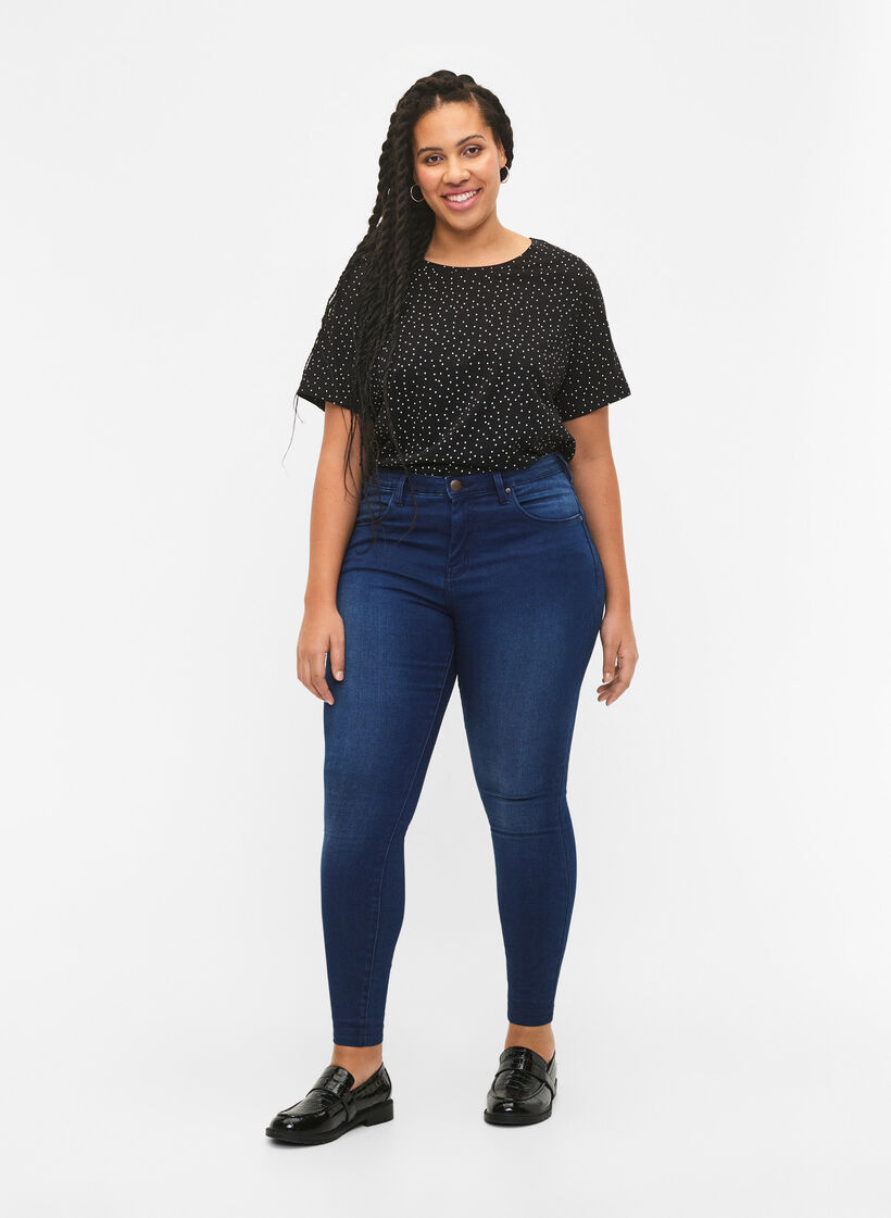 T-shirt à pois en coton biologique	, Noir, Model image number 1