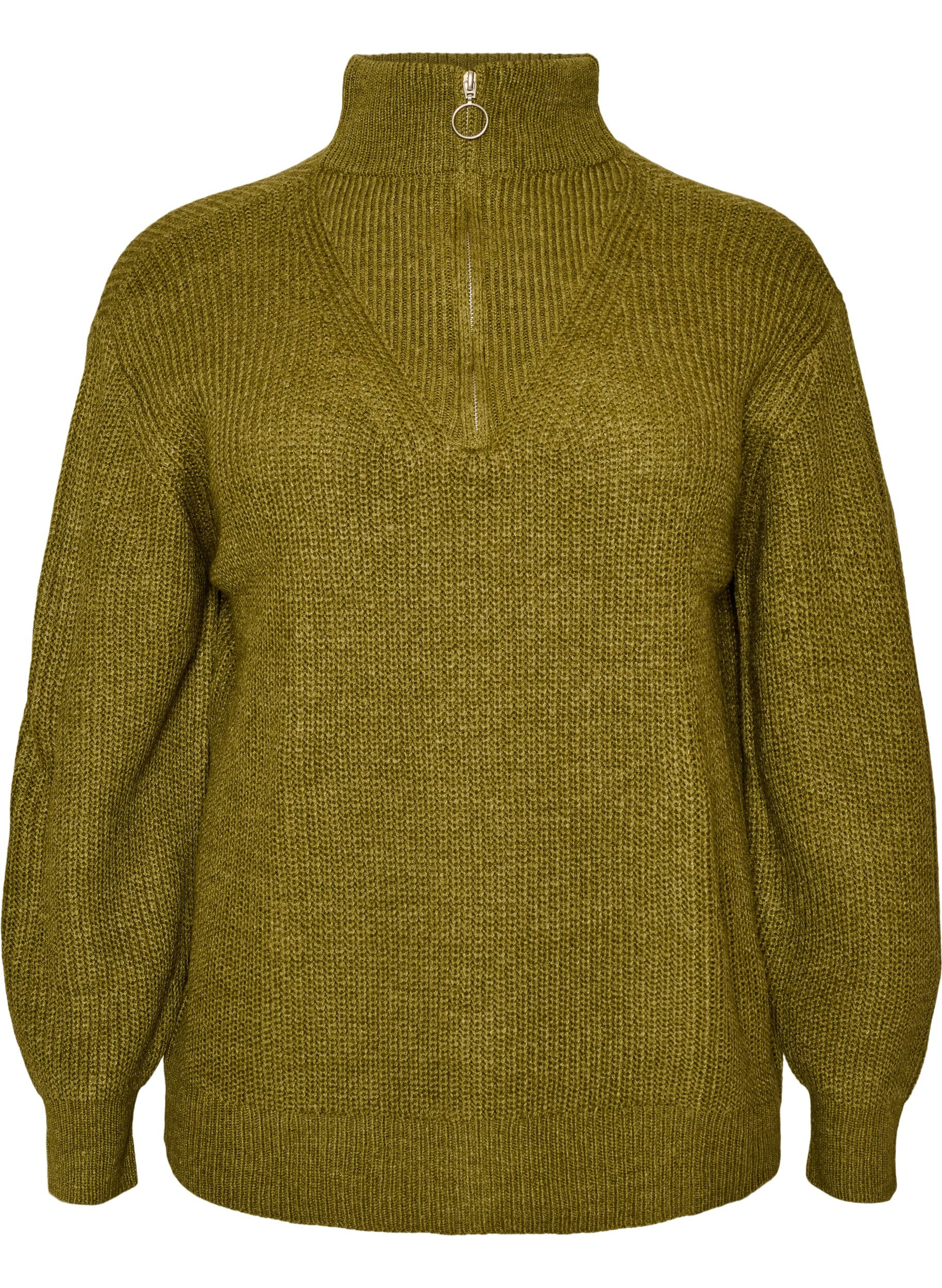 FLASH - Strickpullover mit hohem Kragen und Rei&szlig;verschluss