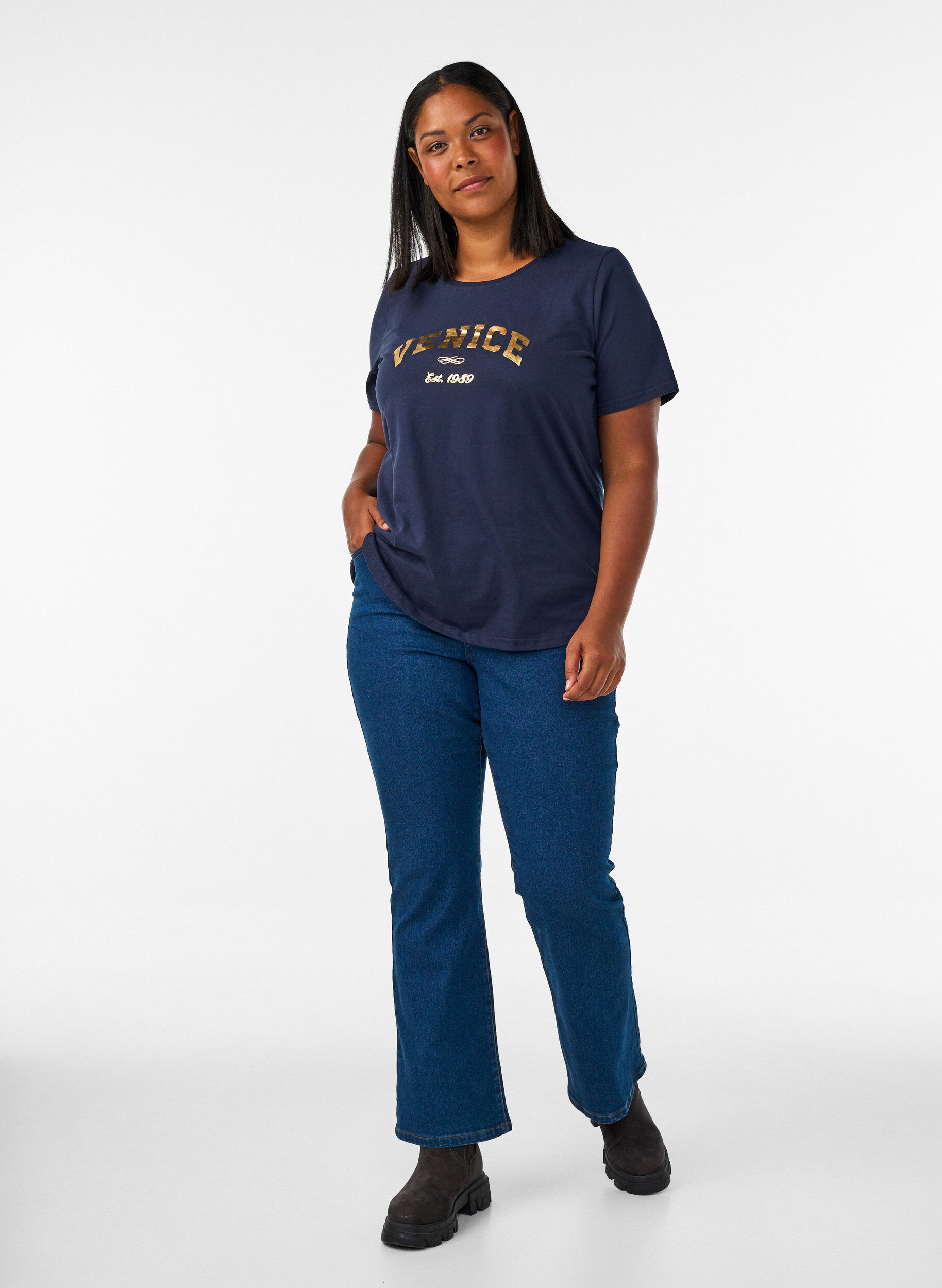 ZizziT-Shirt mit Motiv, Blau, Model image number 1