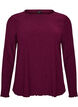 Blouse textur&eacute;e avec bords ondul&eacute;s, Violet, Packshot image number 0