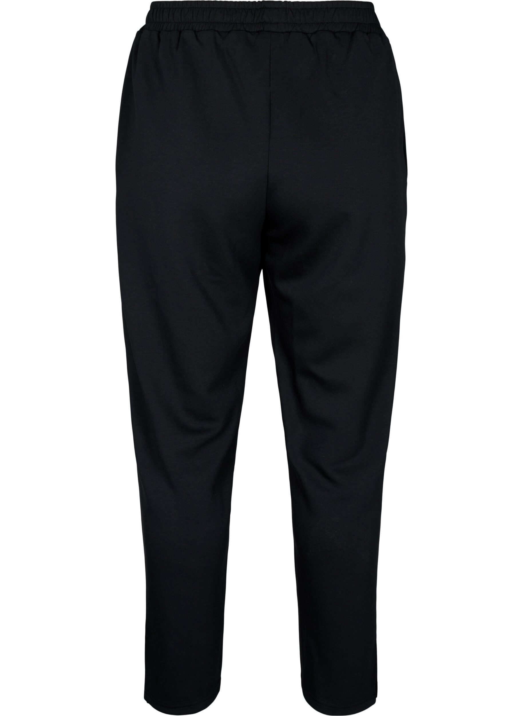 Zizzi Pantalon en m&eacute;lange de modal avec fente, Black, Packshot image number 1