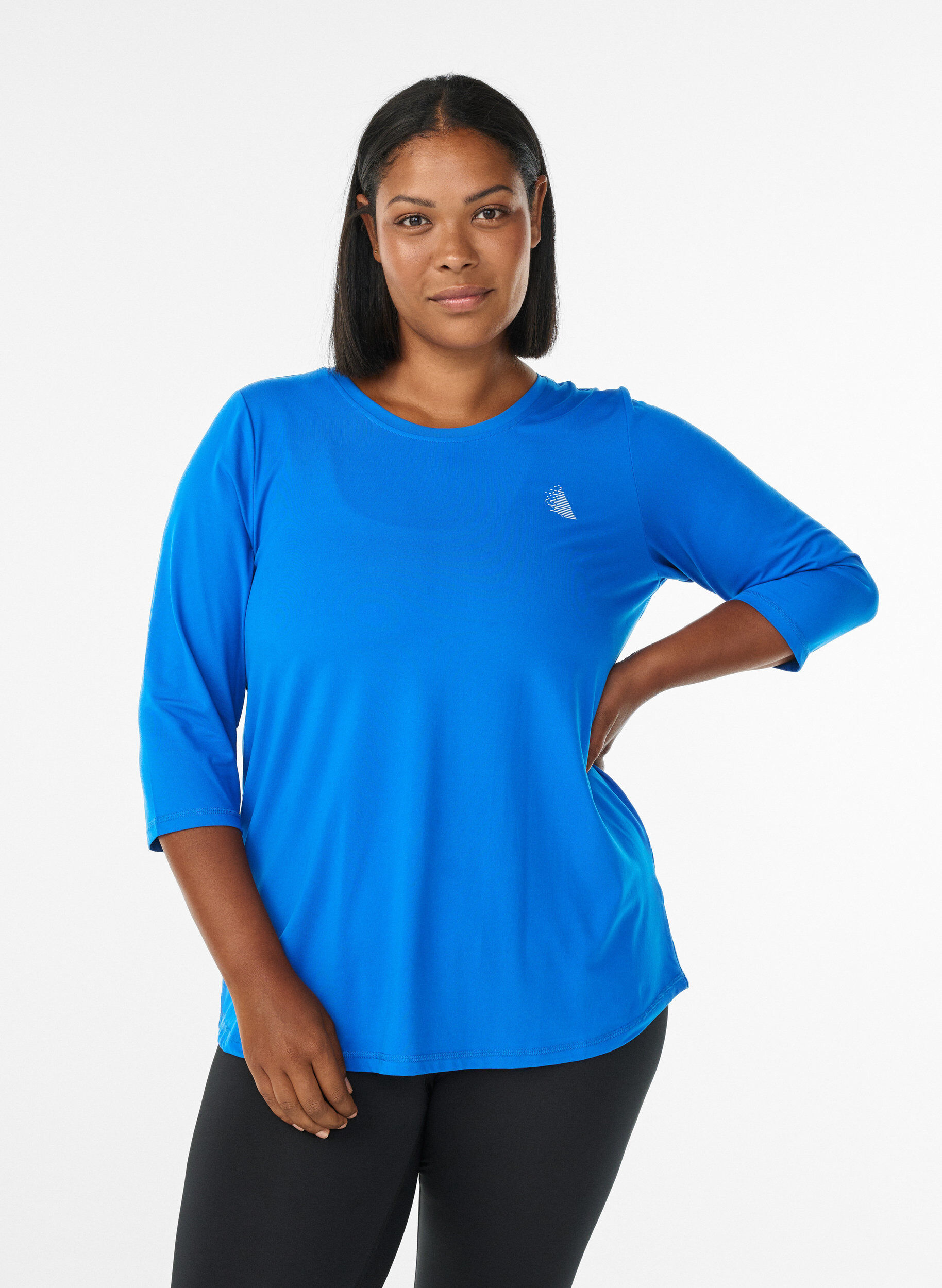 Haut de sport &agrave; manches 3/4, Bleu intense, Model