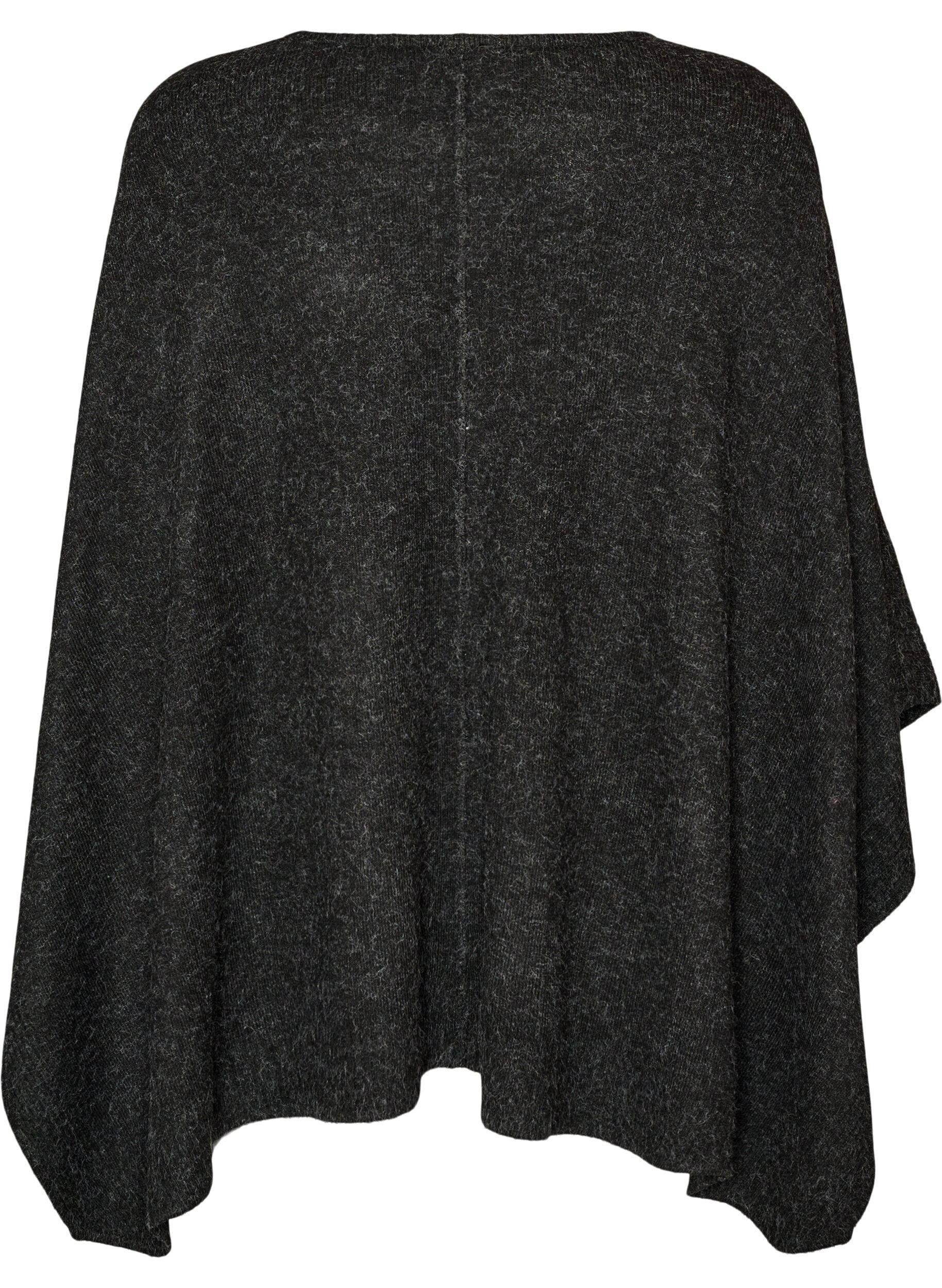 ZizziPoncho en maille &agrave; col rond, Gris anthracite, Packshot image number 1