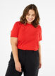 Basic-T-Shirt aus Baumwolle mit Rundhalsausschnitt, Rot, Model image number 0