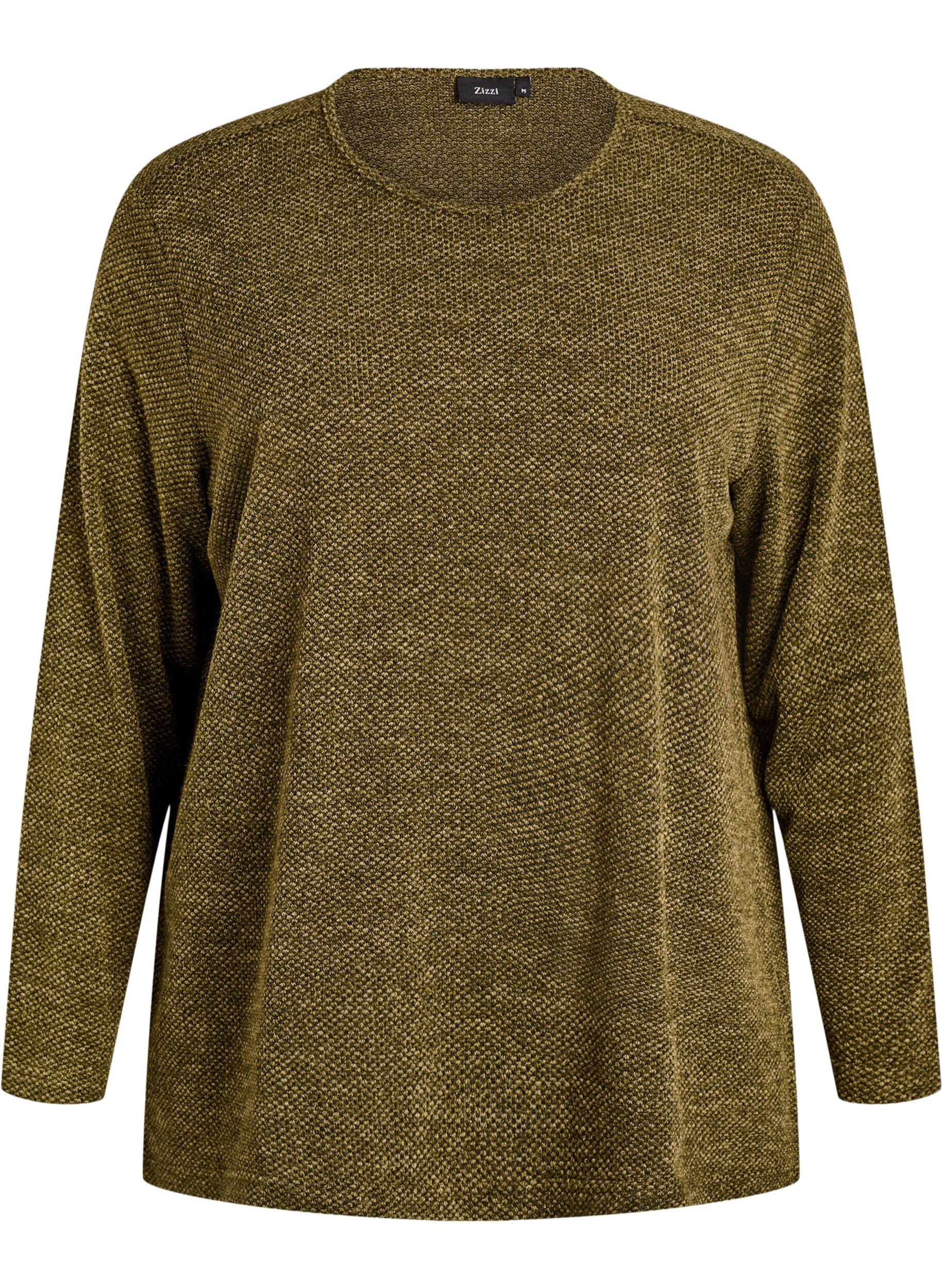 ZizziLang&auml;rmelige Bluse mit Struktur, Gr&uuml;n, Packshot image number 0