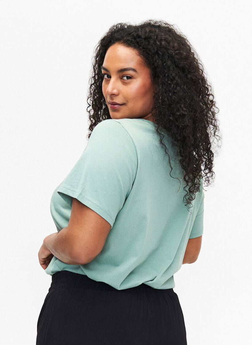 T-shirt en coton avec motif, Ch. Green w. Face, Model image number 1