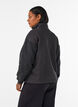 Sweatshirt avec manches en mati&egrave;re teddy et col montant, Gris anthracite, Model image number 2