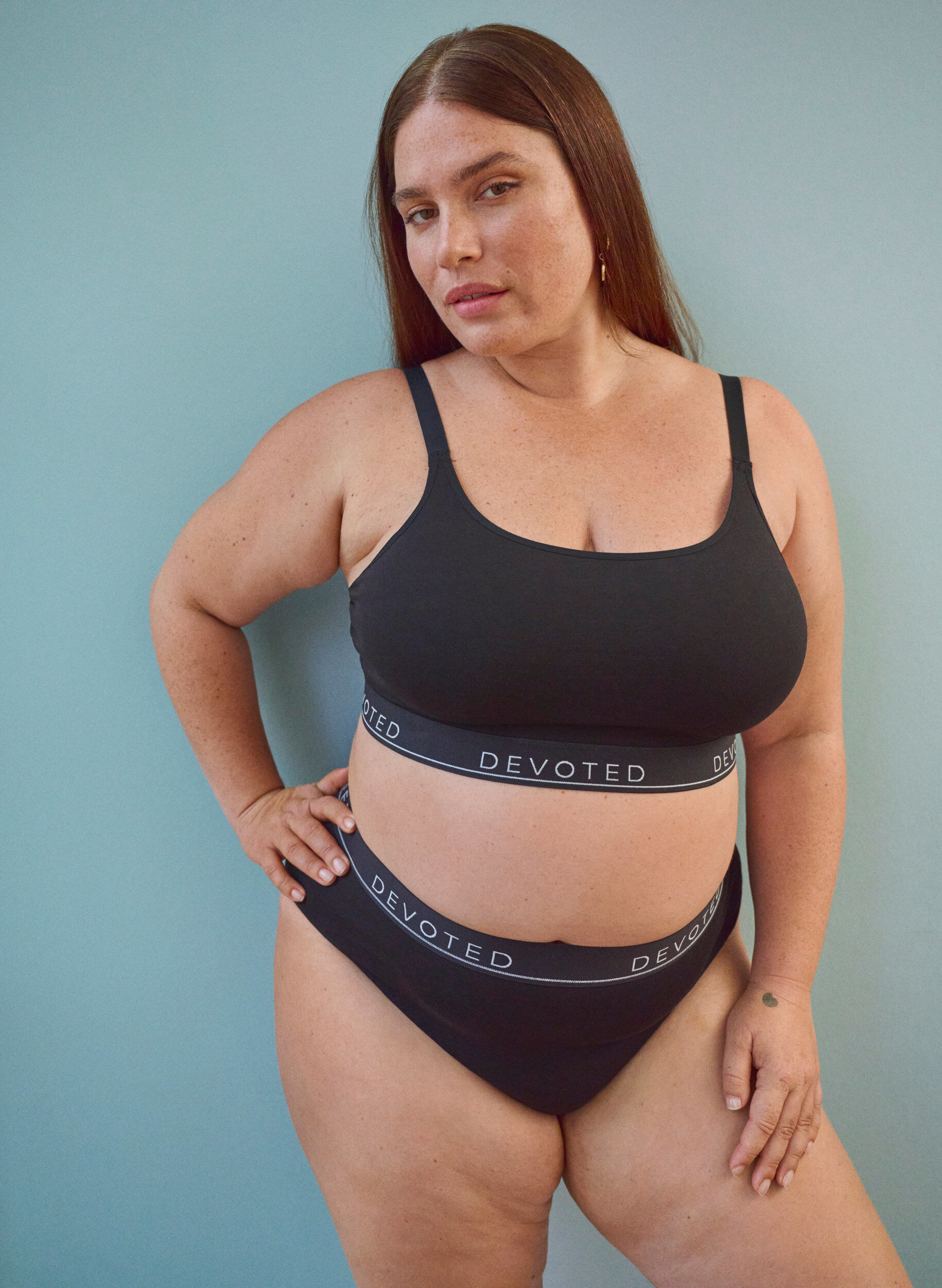 Zizzi Baumwoll-G-String mit regul&auml;rer Taille, Schwarz, Image image number 0