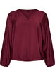 Blouse avec effet ballon et d&eacute;tails en mousseline, Bordeaux, Packshot image number 0