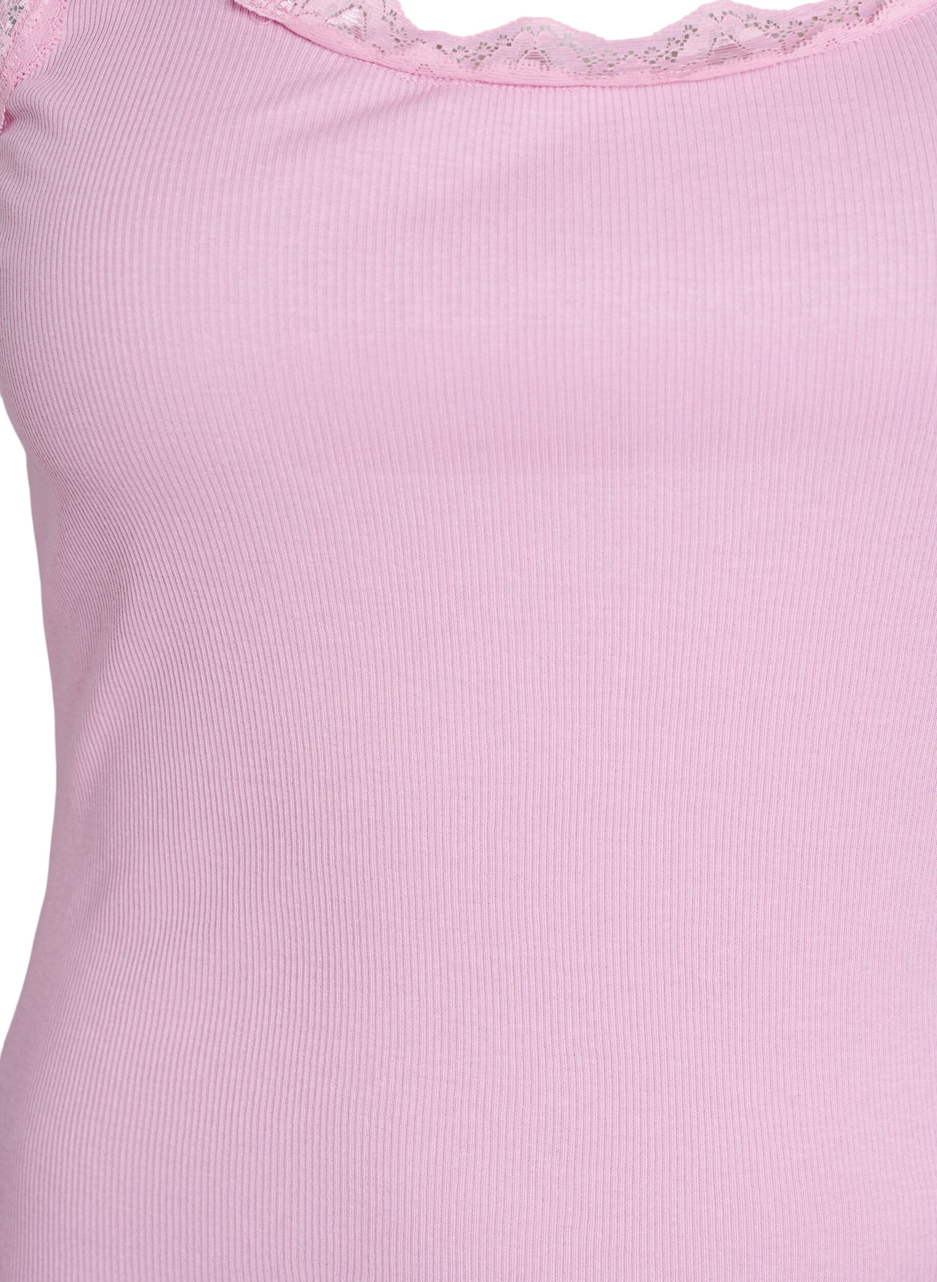 Zizzi Top mit Spitzen, Pink, Packshot image number 2