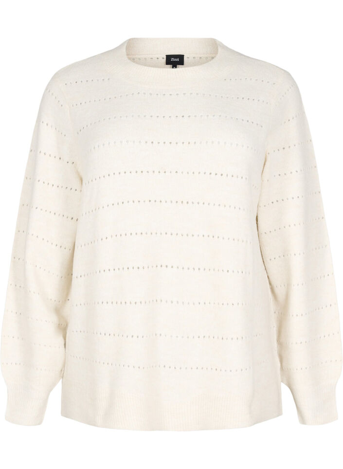 Chemisier en maille avec col rond et motif en dentelle, Birch Mel., Packshot image number 0