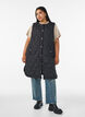 Gilet long matelass&eacute; avec boutons-pression, Noir, Model image number 1