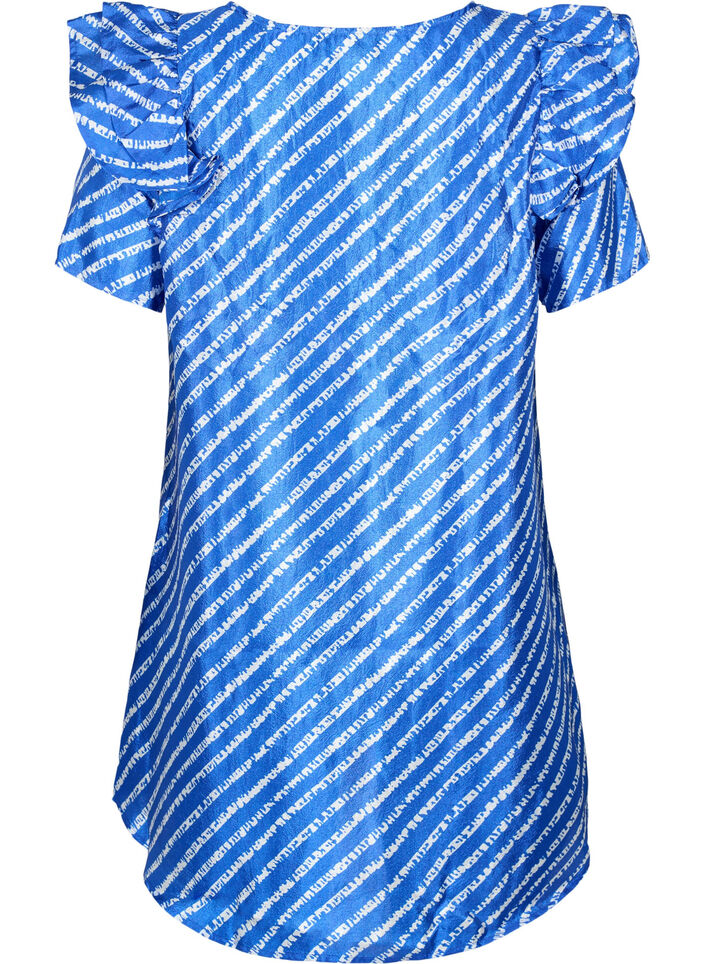 Streifentunika mit Rüschen, S.T.W./White Stripes, Packshot image number 1