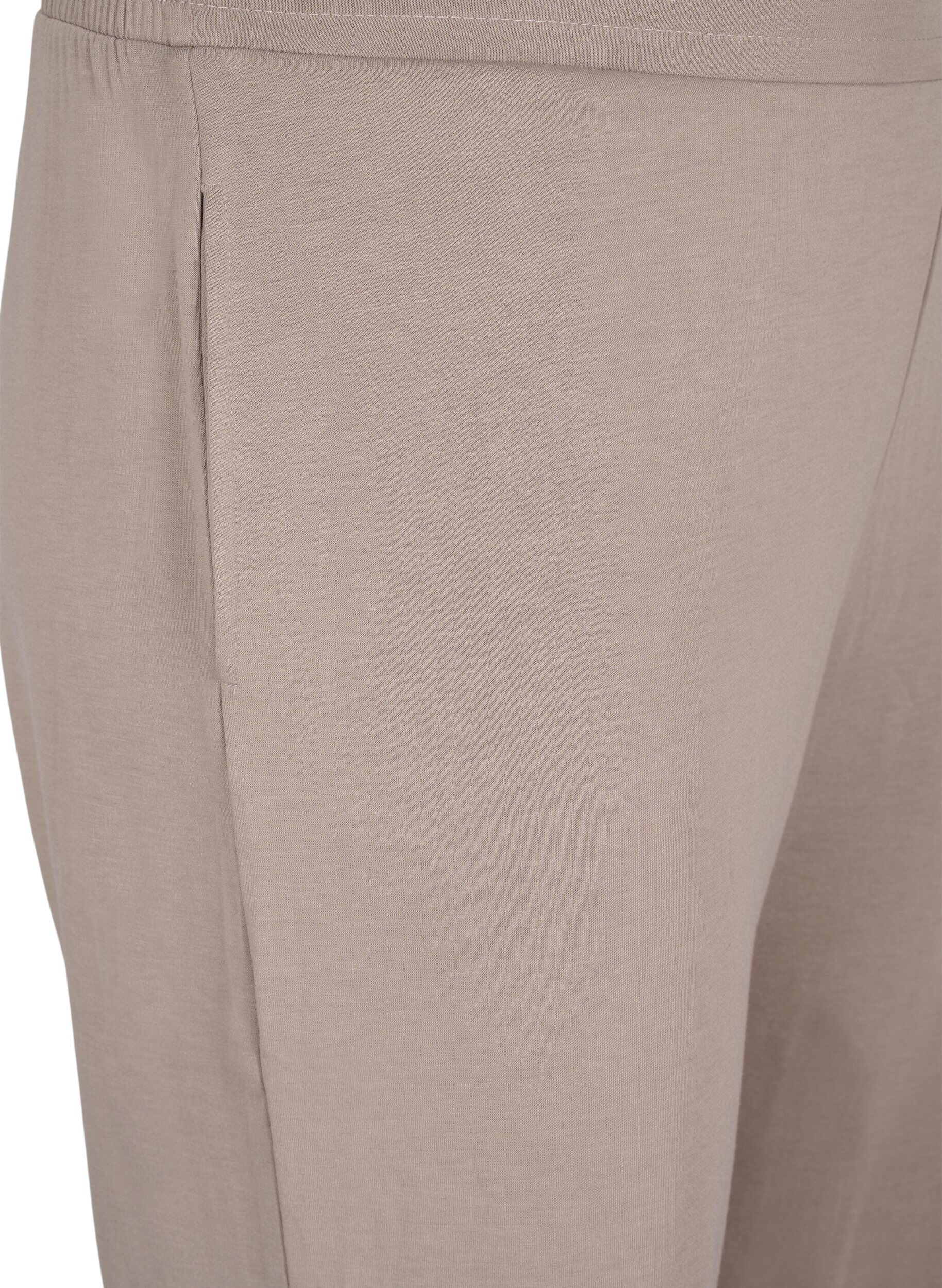 Zizzi Hose aus Modal-Mischung mit elastischem Bund, Beige, Packshot image number 2