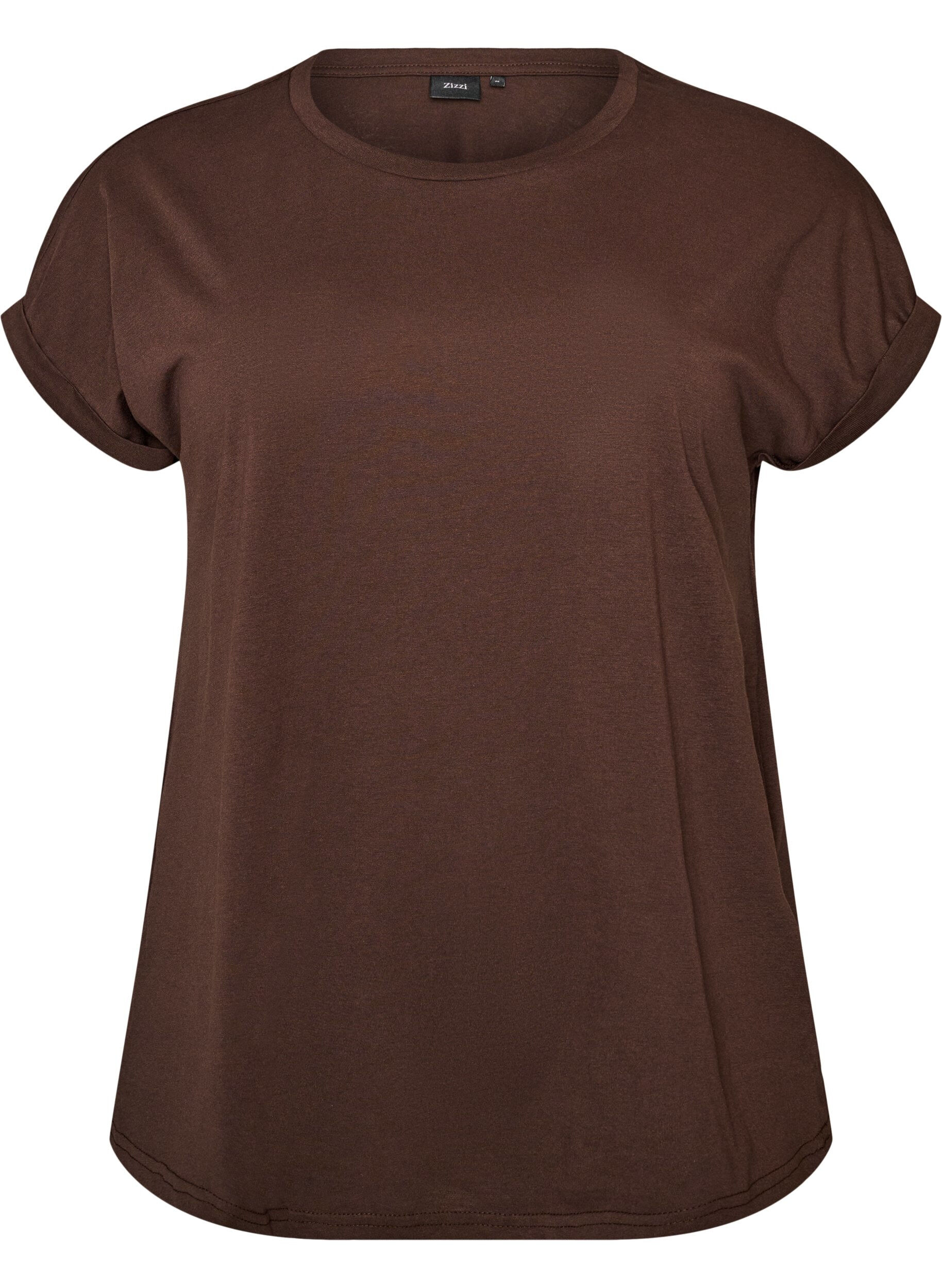 ZizziT-shirt &agrave; manches courtes en coton m&eacute;lang&eacute;, Marron, Packshot image number 0
