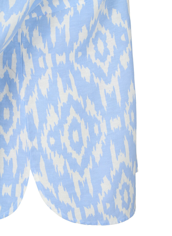 Gemustertes Hemd aus Leinen, Serenity AOP, Packshot image number 3