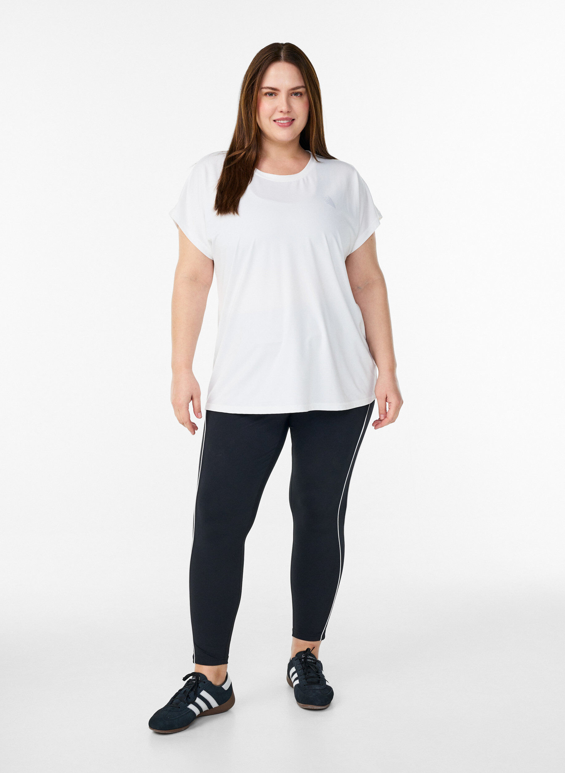 ZizziT-shirt de sport couleur unie, Blanc, Model image number 1