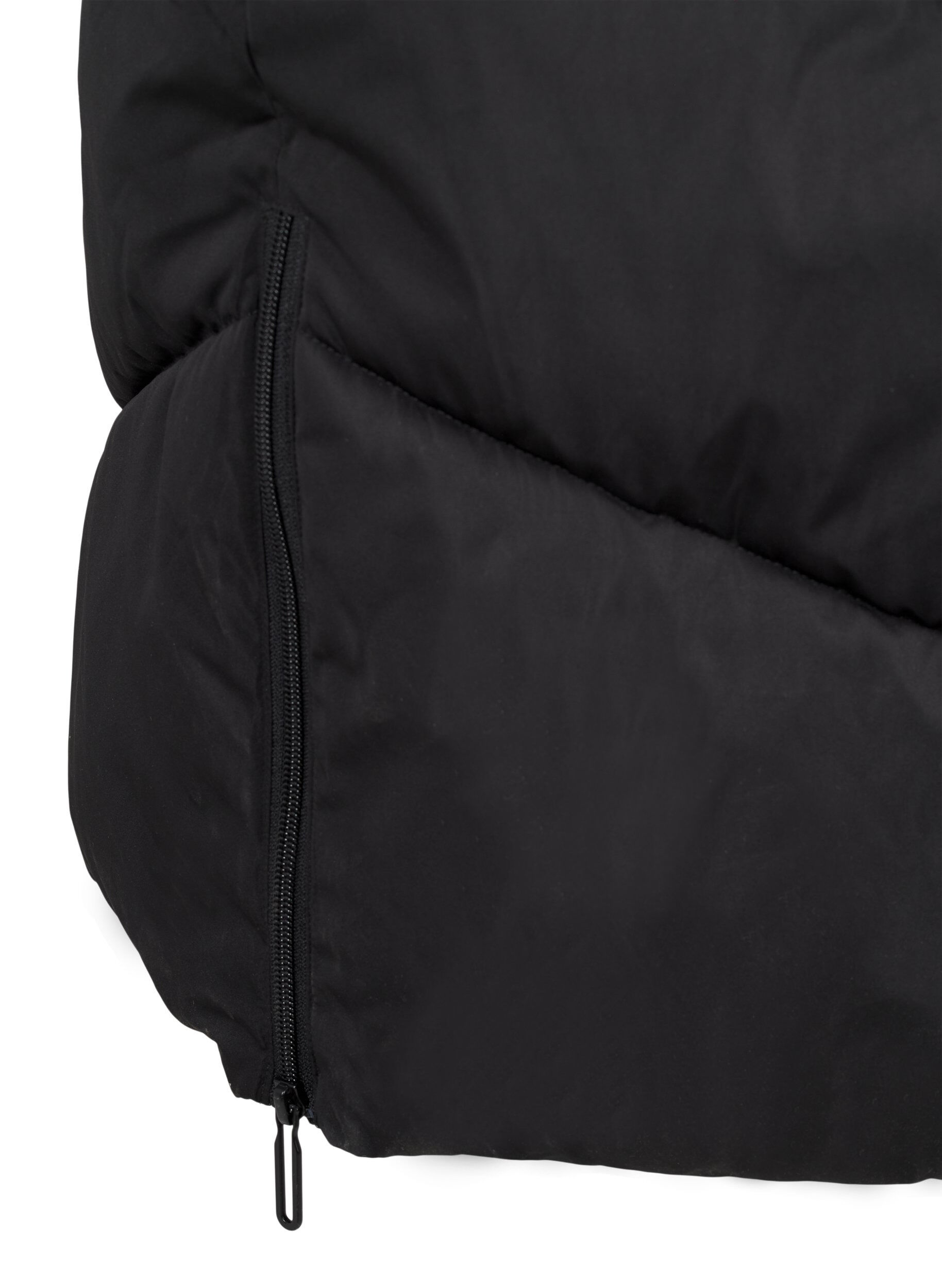 ZizziLanger Puffermantel mit Kapuze und Taschen, Schwarz, Packshot image number 4