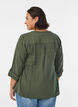 Blouse en mousseline de coton avec broderie anglaise, Vert, Model image number 2