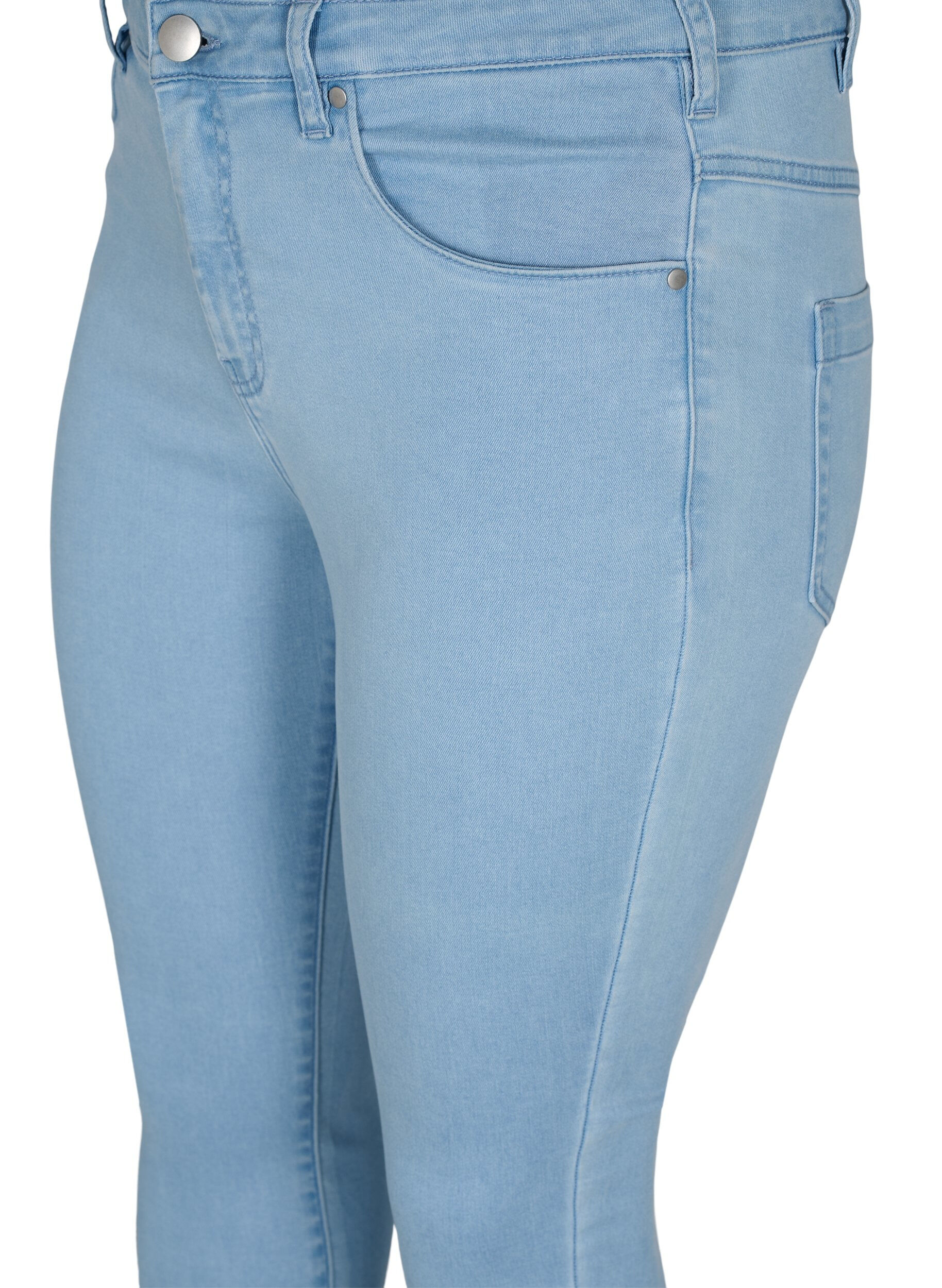 ZizziExtra schmale Amy Jeans mit hoher Taille, Ex Lt Blue, Packshot image number 2