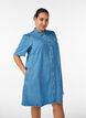 Robe en jean en lyocell avec boutons et manches courtes, Bleu Clair, Model image number 0