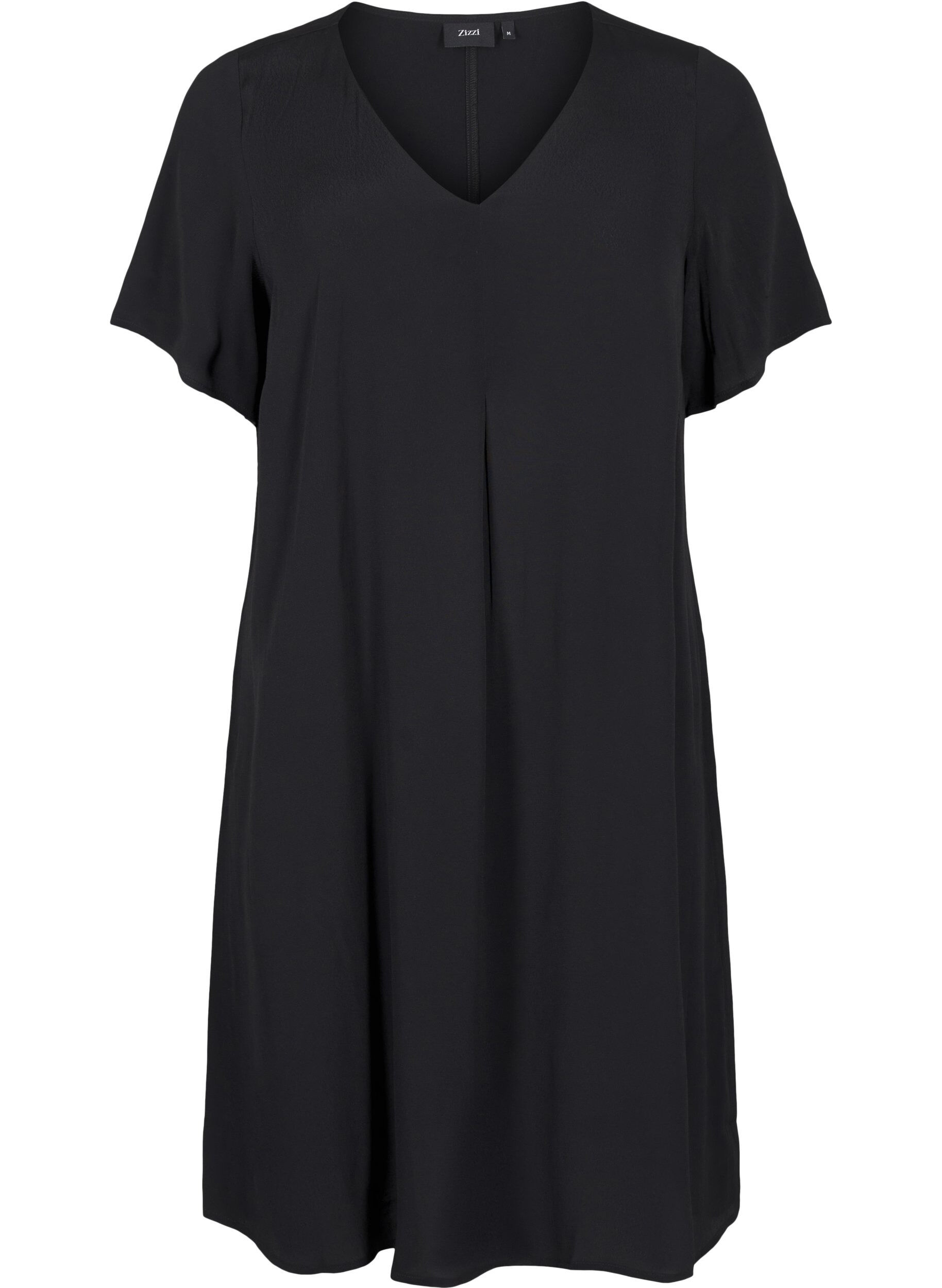 Zizzi Robe &eacute;vas&eacute;e en viscose, Noir, Packshot image number 0