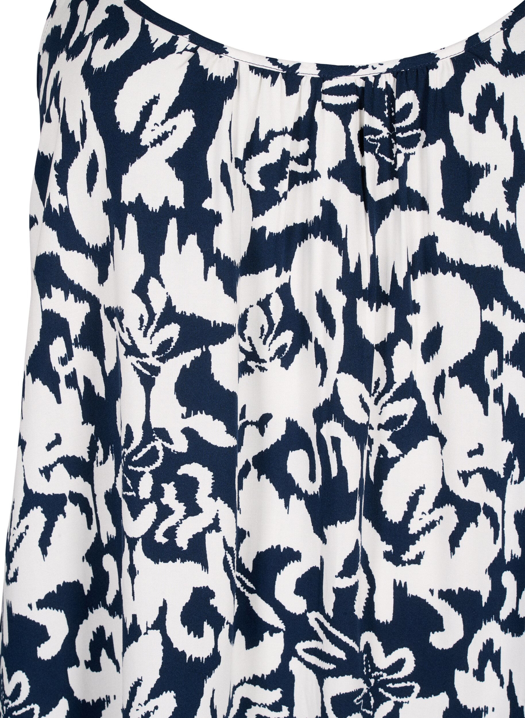 Zizzi Tr&auml;gerkleid aus Viskose mit Print, Navy Bl. Ethnic AOP, Packshot image number 2