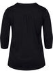 Blouse en coton à manches 3/4, Black, Packshot image number 1