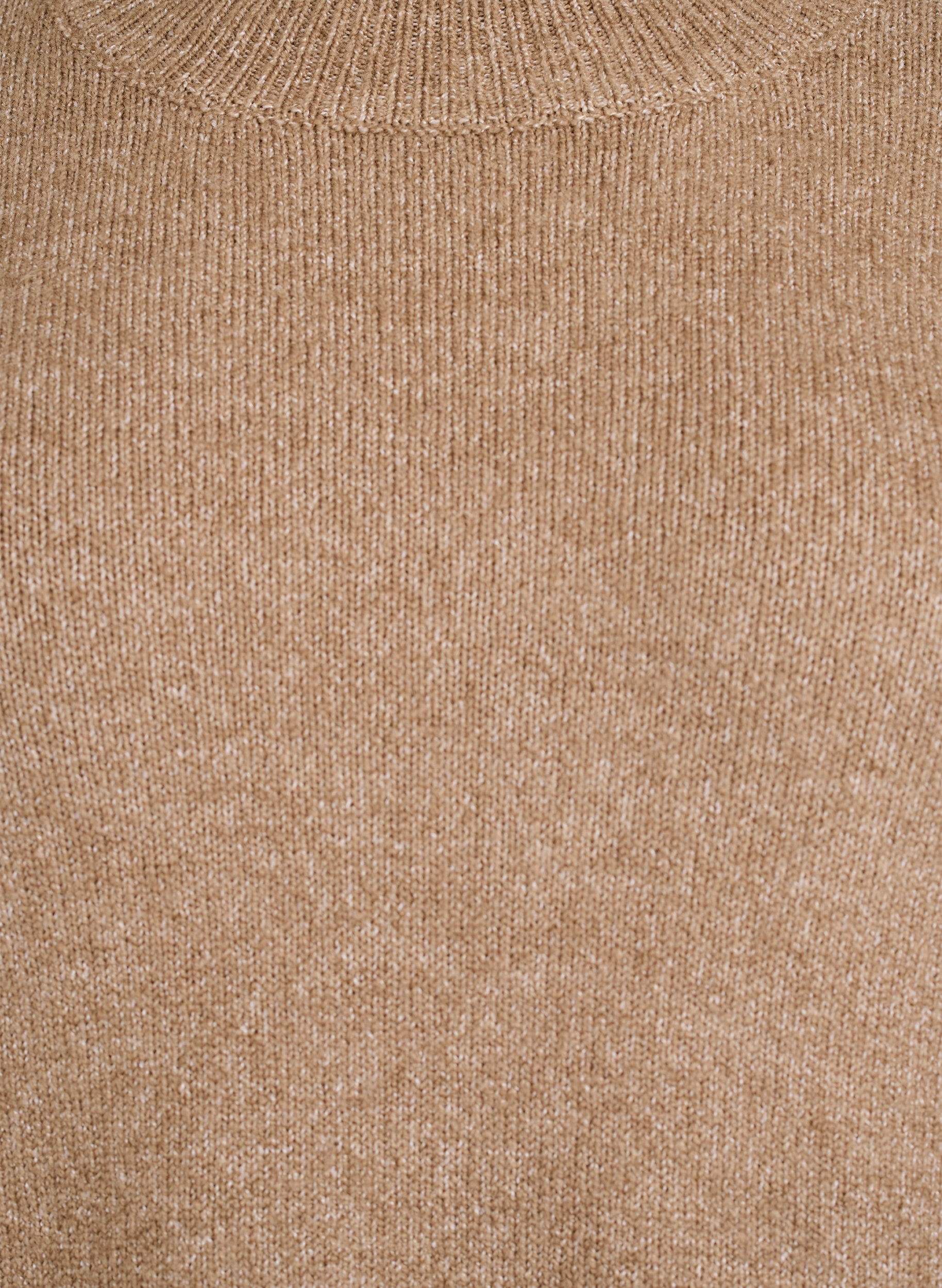 Zizzi Strickkleid mit Kontrastn&auml;hten, Braun, Packshot image number 2