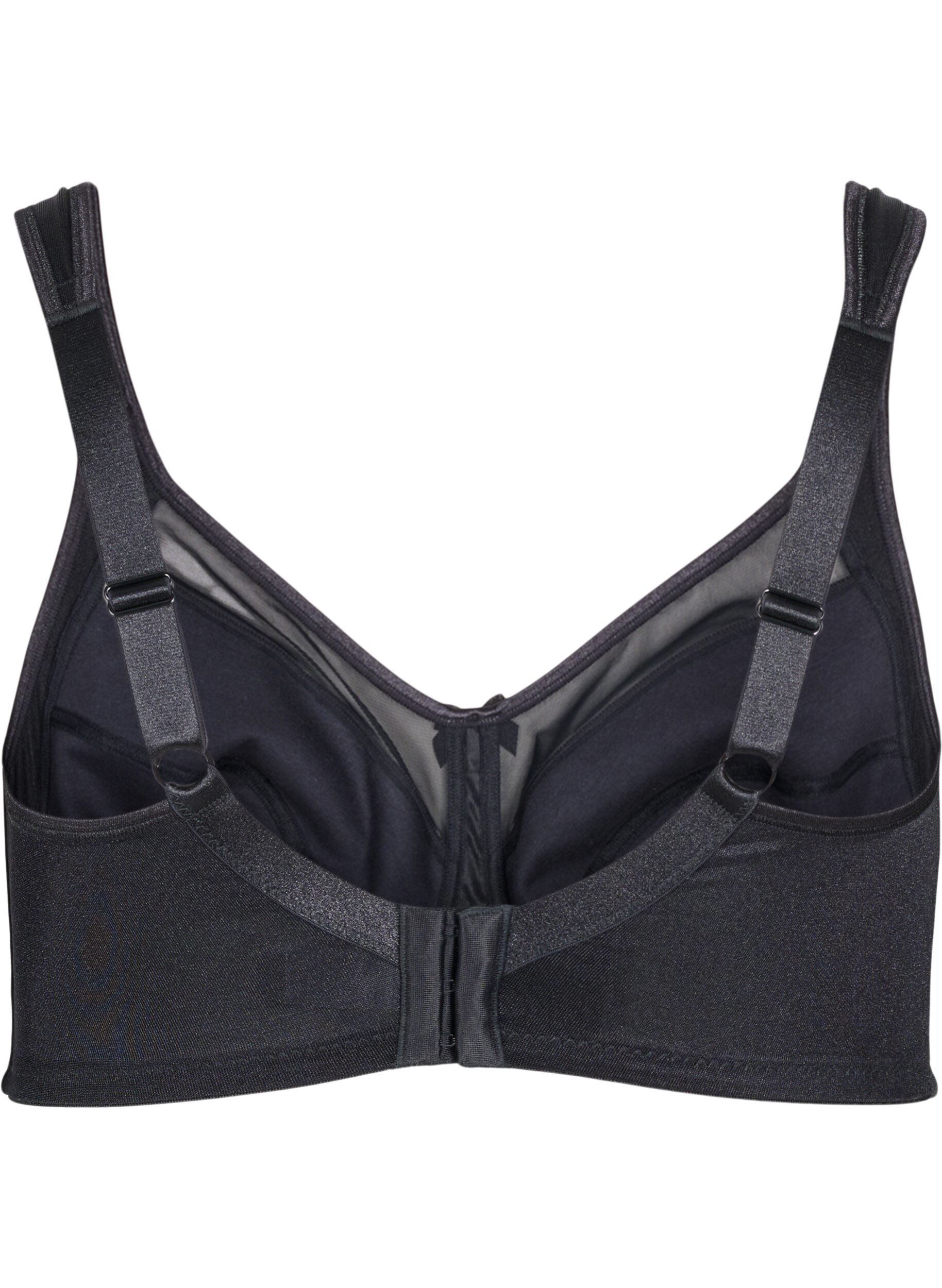 Zizzi Soutien-gorge avec d&eacute;tails en maille, Black, Packshot image number 1