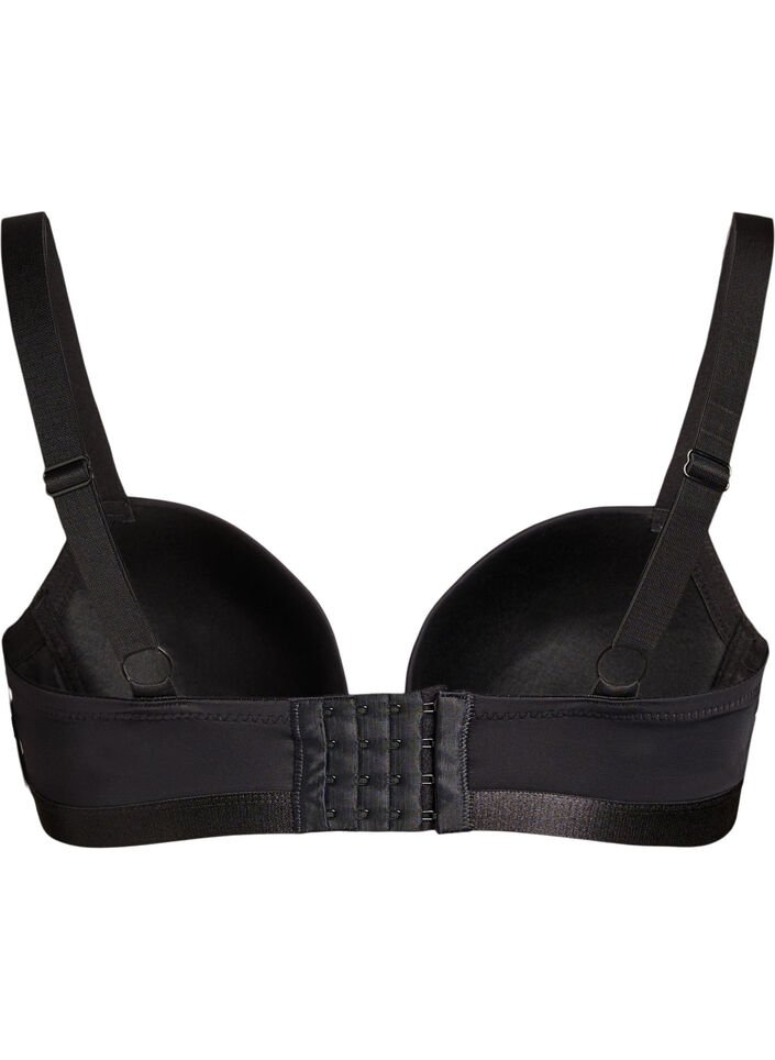 Soutien-gorge T-shirt moul&eacute; avec bonnets lisses, Noir, Packshot image number 1