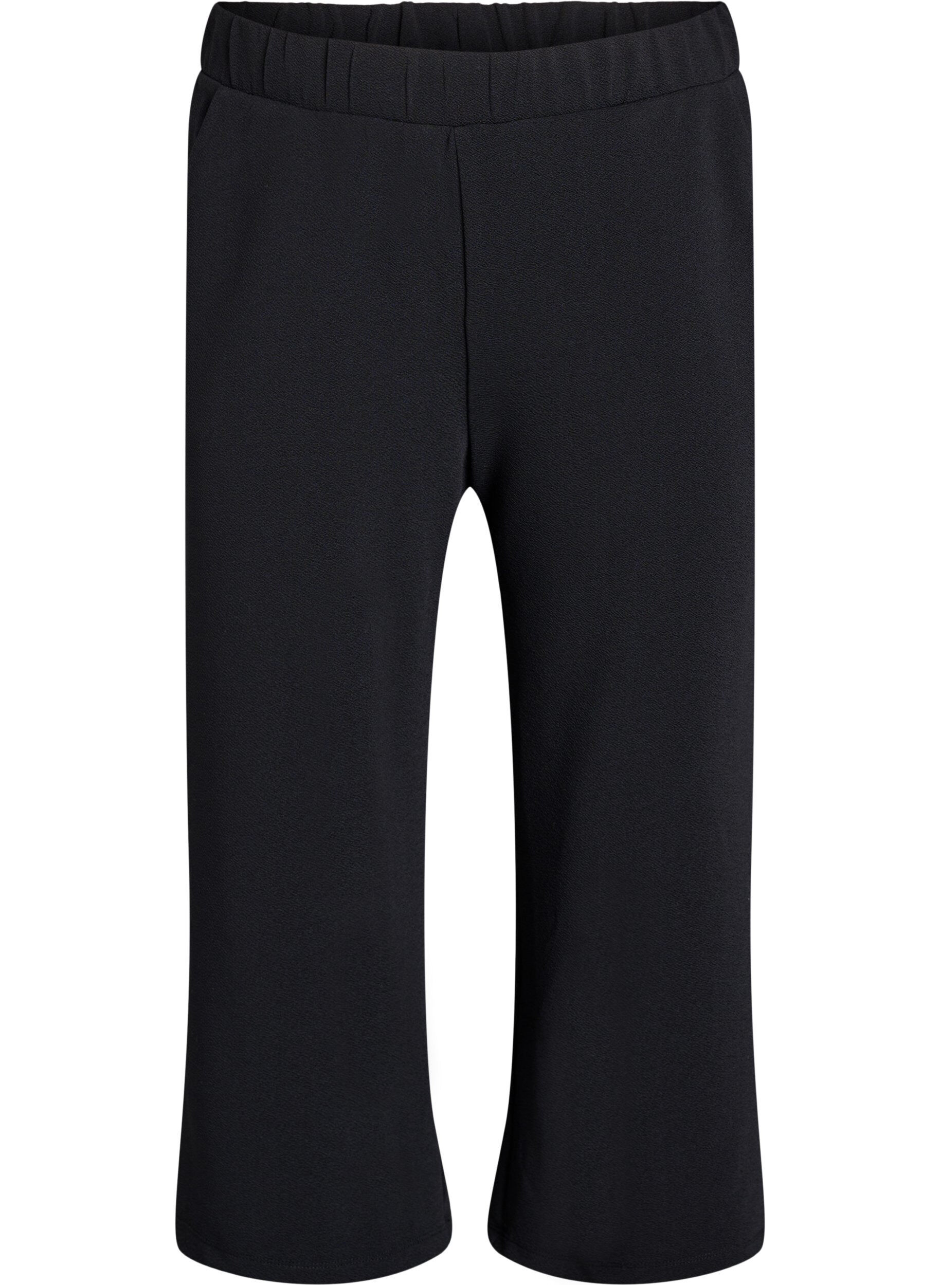 Zizzi Pantalon ample en longueur 7/8, Noir, Packshot image number 0