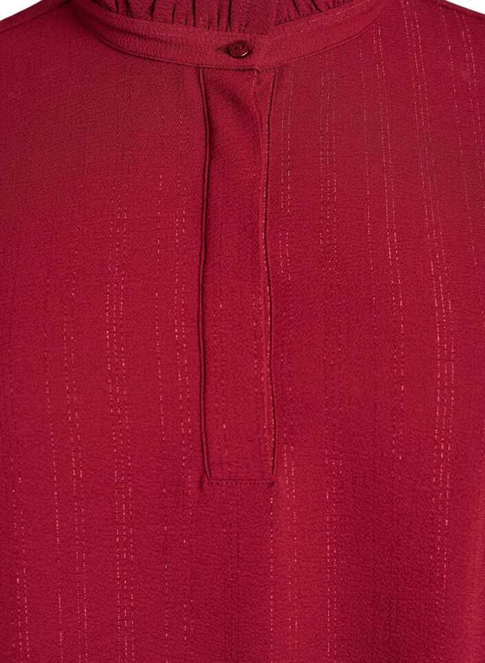 Robe courte à volants et paillettes, Bordeaux foncé, Packshot image number 2