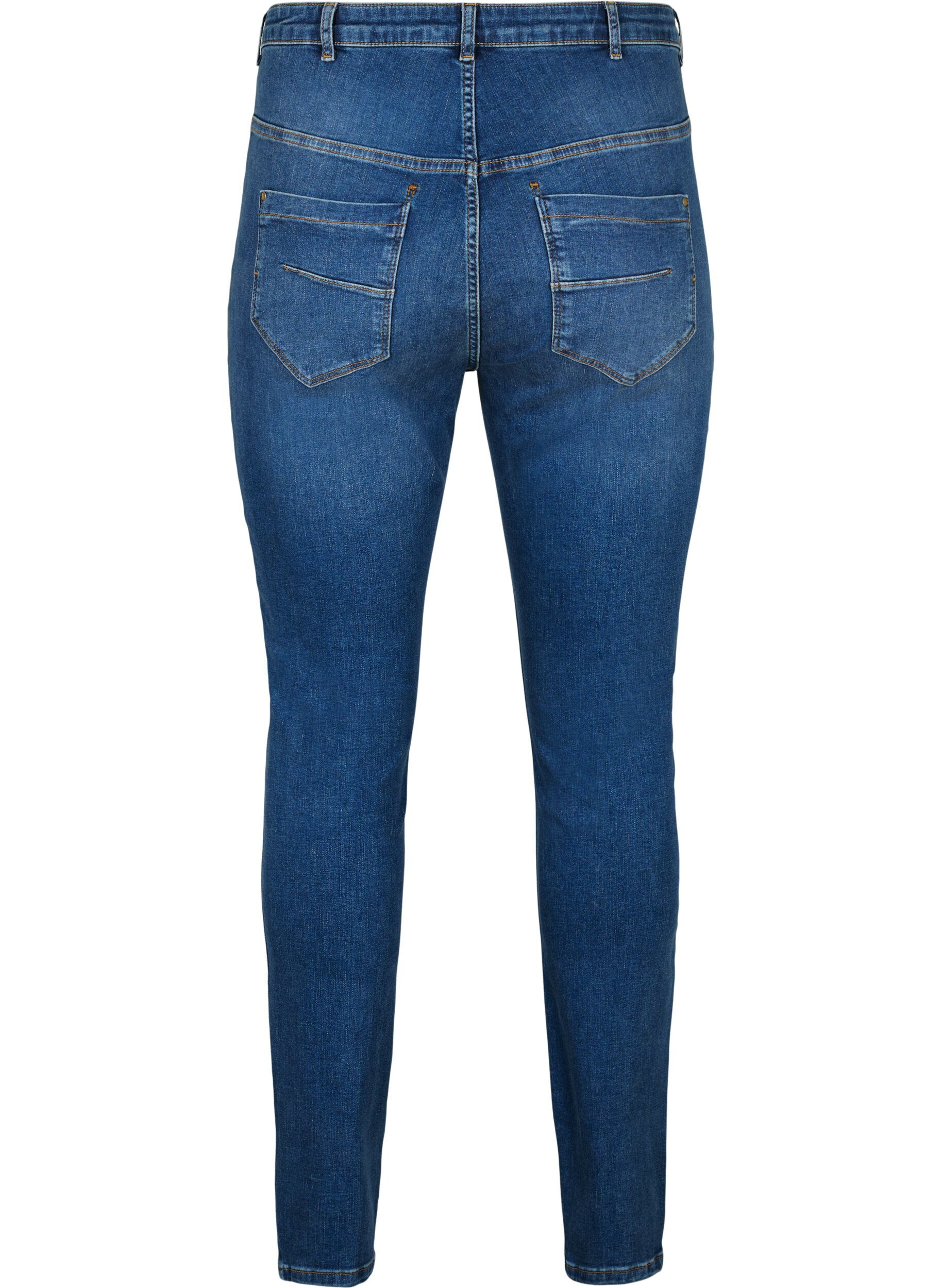 Zizzi Jeans Amy super mince avec taille haute, Blue denim, Packshot image number 1
