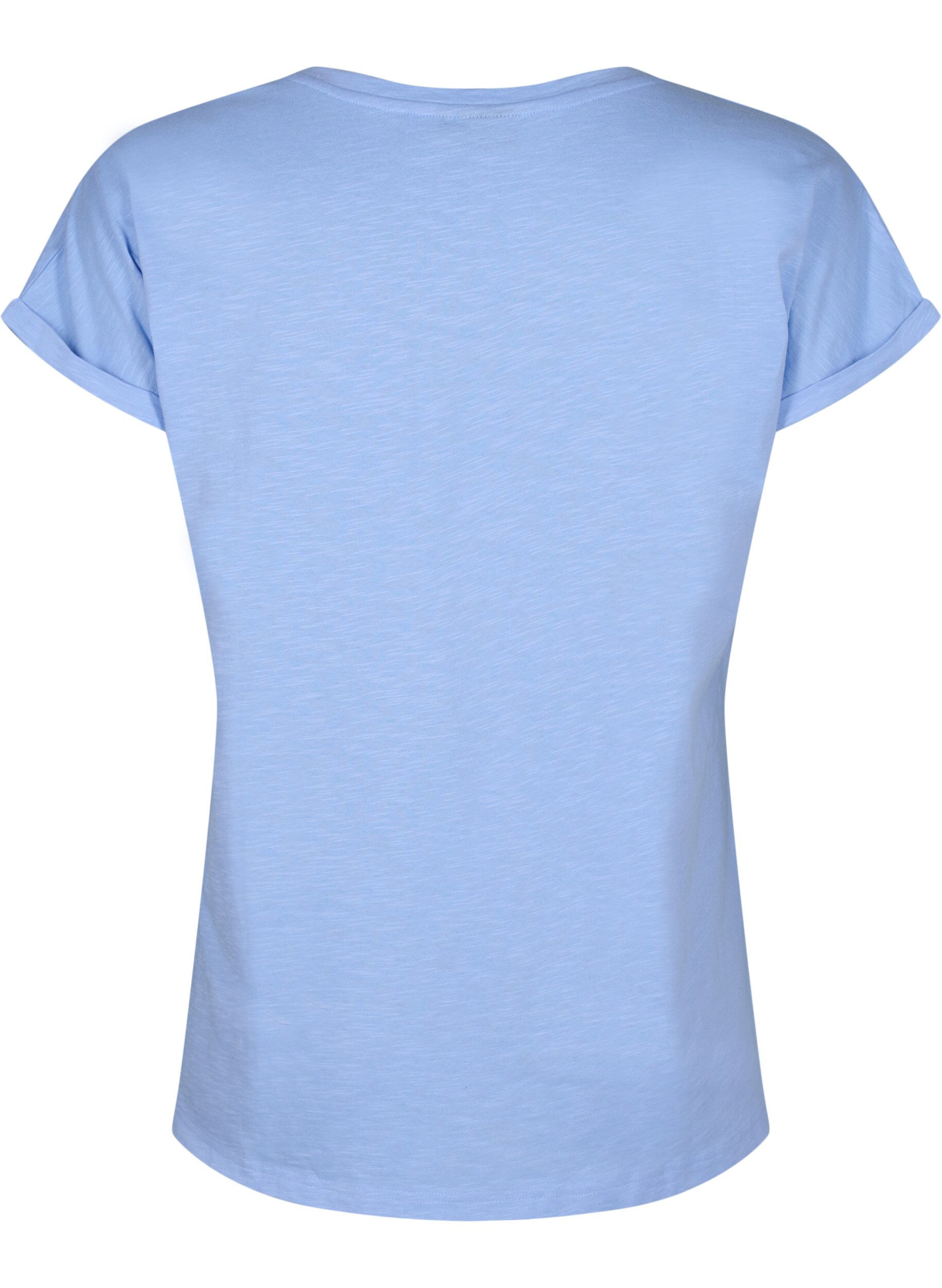 Zizzi T-shirt imprim&eacute; en coton biologique, Serenityw.Navy Print, Packshot image number 1